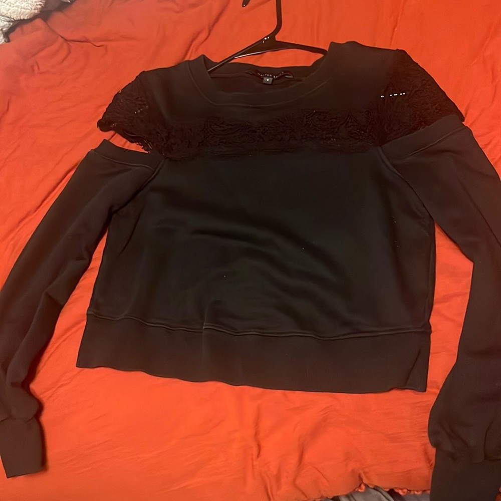 Black lace cut out Walter Baker sweatshirt